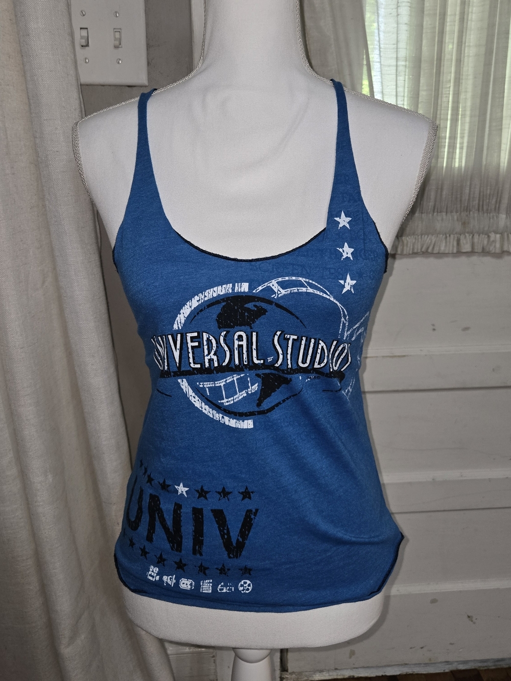 Universal Blue Graphic Camisole Tank with White Logo